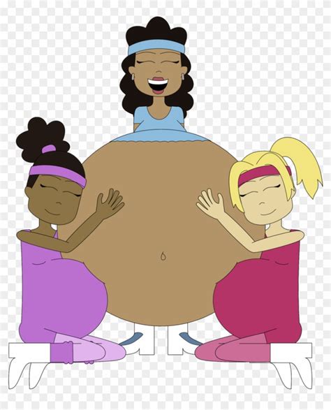 Iliana And Grianna Hug Hollys Belly By Angry Signs Cartoon Free