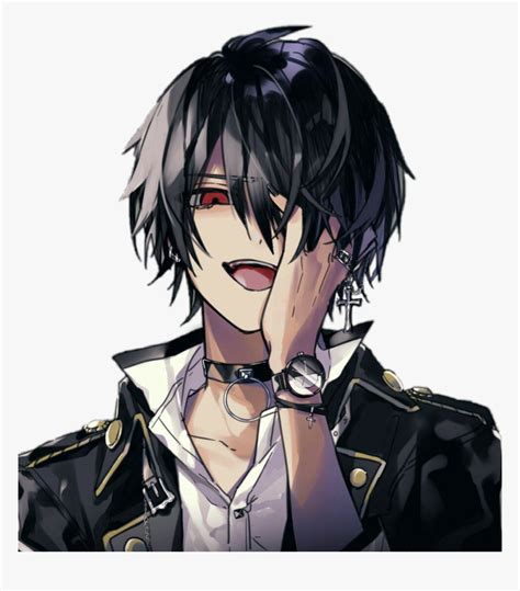 Anime Animeboy Goth Gothicstyle Redeyes Laughing Dark Aesthetic