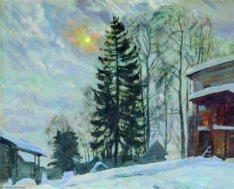 Oil Painting Replica Mansion In Winter 1918 By Stanislav Zhukovsky