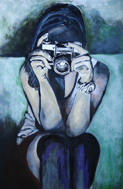 Girl With Camera Painting By Alexandra Djokic Artmajeur Girls With Cameras Mixed Media