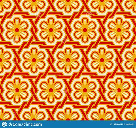 Oriental Floral Vintage Seamless Pattern Stock Vector Illustration Of