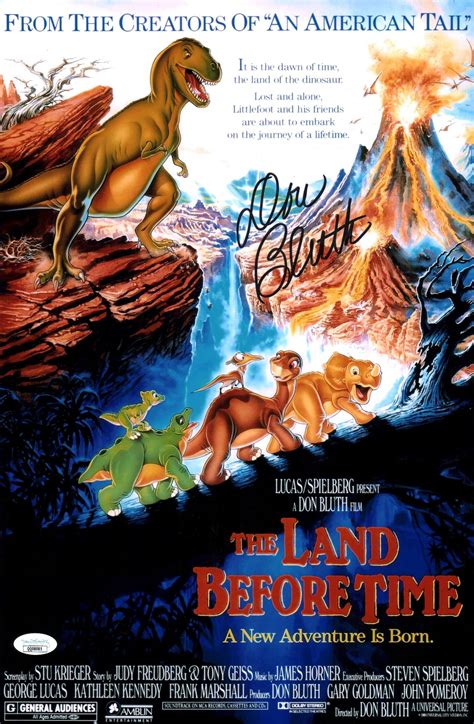 Don Bluth The Land Before Time 11x17 Signed Photo Poster Jsa Coa
