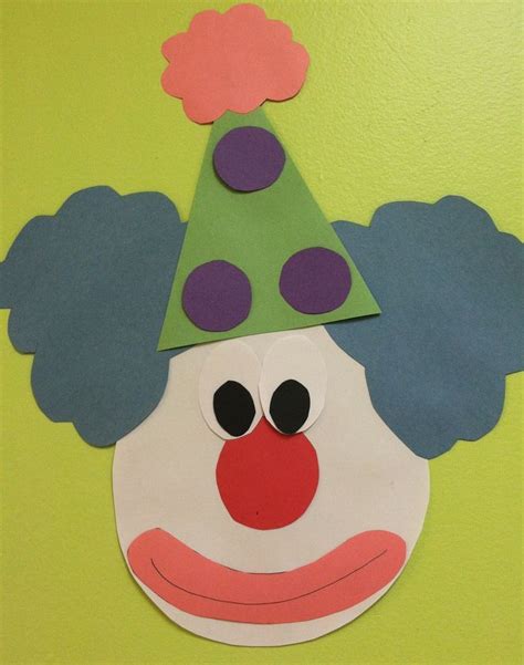 Clown Face Craft Circus Crafts Preschool Circus Activities Summer