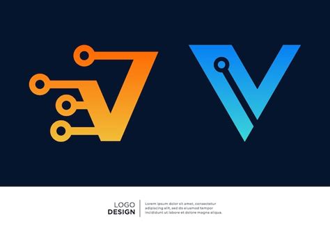 Premium Vector Letter V Digital Technology Logo Design Collection