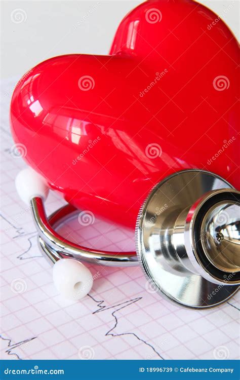 Stethoscope Health Chart With Heart Stock Image Image Of Silver