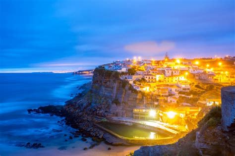 Sunset In The Town Azenhas Do Mar With Natural Pool