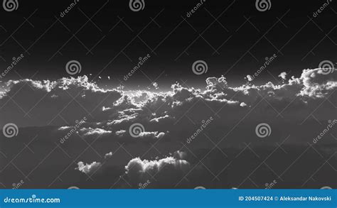 High Stratosphere Above Clouds 3d Render Illustration Stock Photo