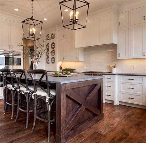 Stylish And Inspired Farmhouse Kitchen Island Ideas And Designs 48