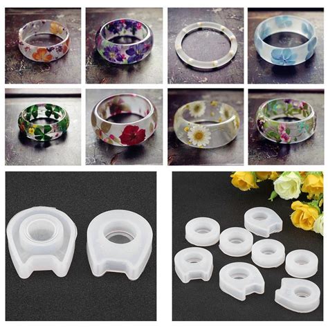 Hilitand Diy Ring Mold8 Sizes Silicone Casting Mould Resin Jewelry