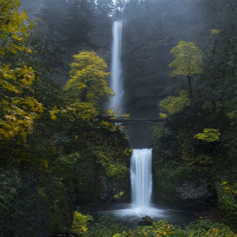 Multnomah Falls Wallpaper 4k Oregon Forest Waterfalls