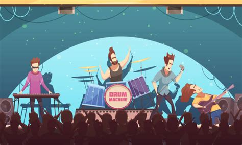 Cartoon Of A Rock Concert Stage Illustrations Royalty Free Vector