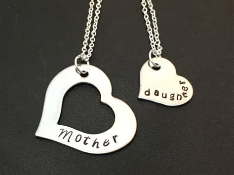 mother daughter necklaces mother daughter jewelry heart etsy