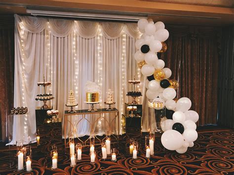 Balloon garland kit arch kit silver, gold and white, baby shower party balloons balloon tape, balloon arch strip for wedding, graduation, balloons party decorations diy decor pack of 124. White balloon garland with a touch of gold and black | Gold anniversary party, 50th wedding ...