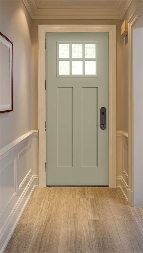 Pella Blue Craftsman Front Door