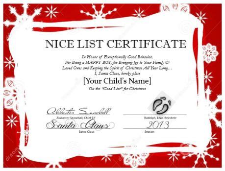 More than 100+ professional certificate deign samples. Messages from Santa! | Nice list certificate, Message from ...