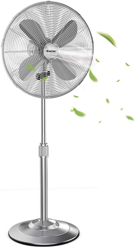 Buy Costway Metal Pedestal Fan 18 Inch Quiet Oscillating Standing Fan