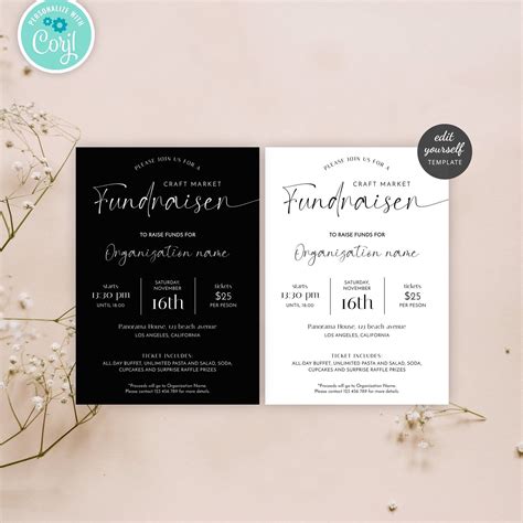 Charity Fundraiser Template Editable Business Event Invite - Etsy