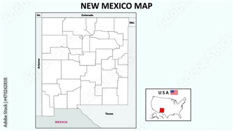 New Mexico Map Political Map Of New Mexico With Boundaries In Outline