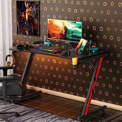 12mo Finance Homall Gaming Desk Computer Desk With Carbon Fiber