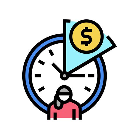 hourly babysitting rates color icon vector illustration 18779356 Vector
