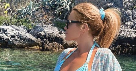 Amanda Holden 51 Strips Off To Teeny Black Lace Bikini For Sizzling