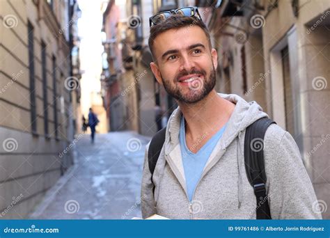 Cute Guy Exploring The City Stock Photo Image Of Holiday Smiling