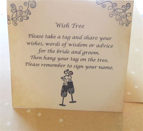 Wish Card Instruction Sign Wedding Wish Tree By Piccadillystation 4