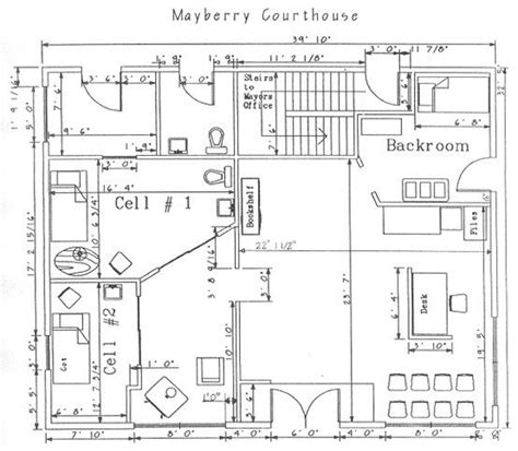 Courthouse Blueprint Barney Fife Model City The Andy Griffith Show