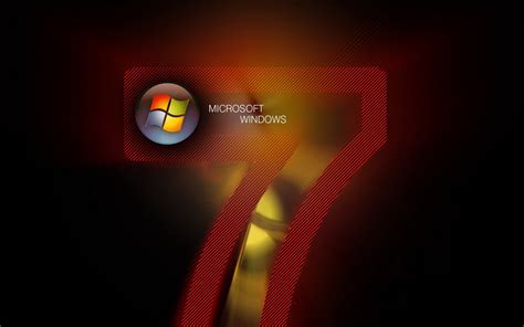 Wallpaper Windows 7 Microsoft Red Logo Black Windows 7 Wallpaper