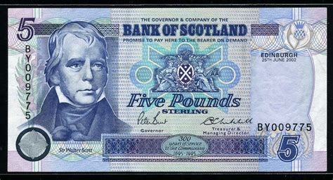 Its size can vary from system to system. Bank of Scotland currency 5 Pounds banknote 2002 Sir Walter Scott|World Banknotes & Coins ...