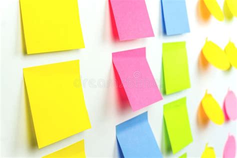 Sticky Note Post It Notes Board Office Side View Stock Photo Image Of