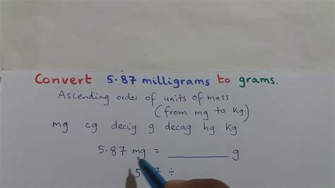 Video 4 Conversion Of Units Milligram To Gram YouTube