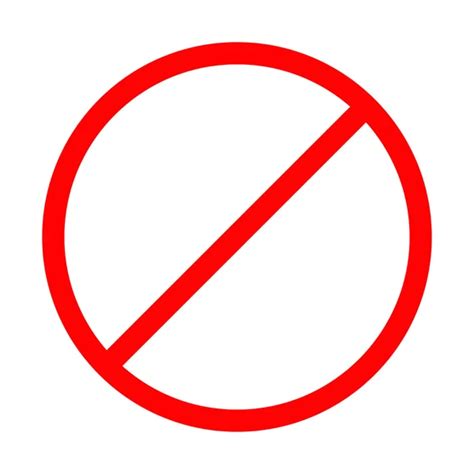 Prohibition No Symbol Red Round Stop Warning Sign Stock Vector Image