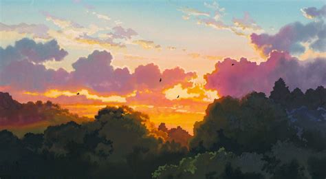 Studio Ghibli Cloud Strewn Skies Of My Neighbor Totoro