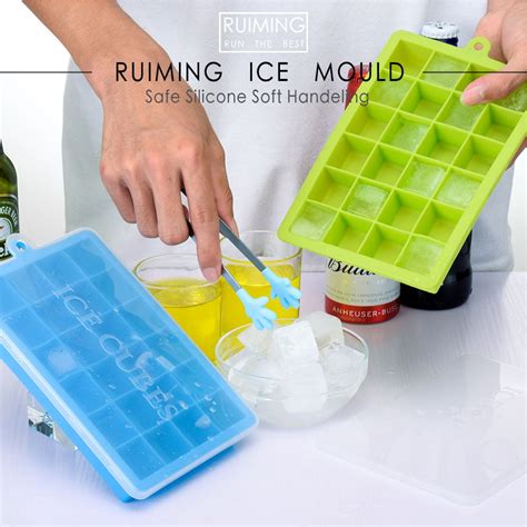 24 Grids Silicone Ice Cube Mode With Cover Frozen Tray Ice Making Mold