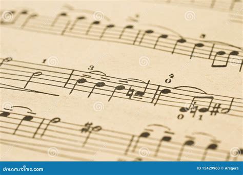 Classical Music Notes On Vintage Sheet Stock Photography