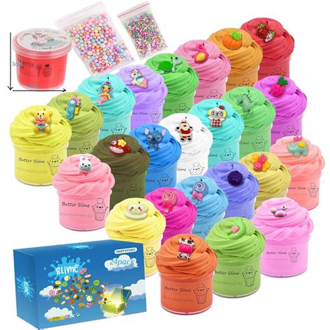 Partyforu 24 Pack Mini Can Slime Butter Slime Stitchanimal And Fruit