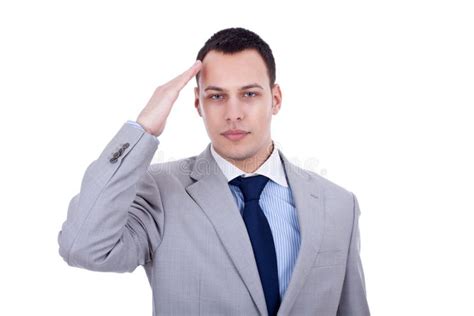 Business Man Gives Salute Stock Photo Image Of Businessperson 18360598