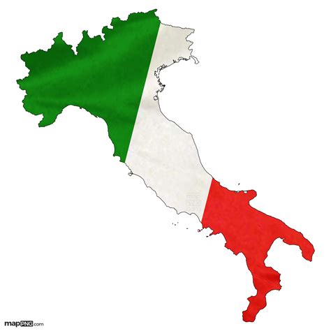 Italy Map With The Italian Flag 2