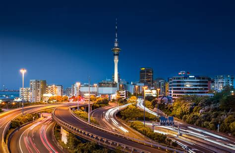 Download Wallpaper Road Auckland Night City New Zealand