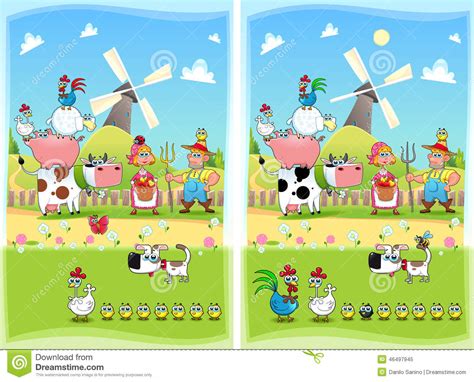 Spot The Differences Stock Vector Illustration Of Nature