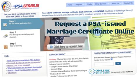 How To Request Psa Issued Nso Marriage Certificate Online Via Psa