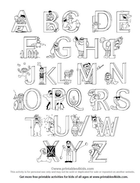 Sesame Street Coloring Pages Alphabet Letter