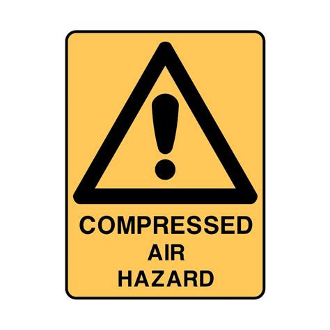 Warning Sign - Compressed Air Hazard (Metal) H450mm x W300mm