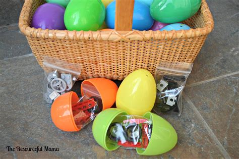 Easter egg hunts are like pasta dinners: Fill Your Easter Eggs With Legos - The Resourceful Mama