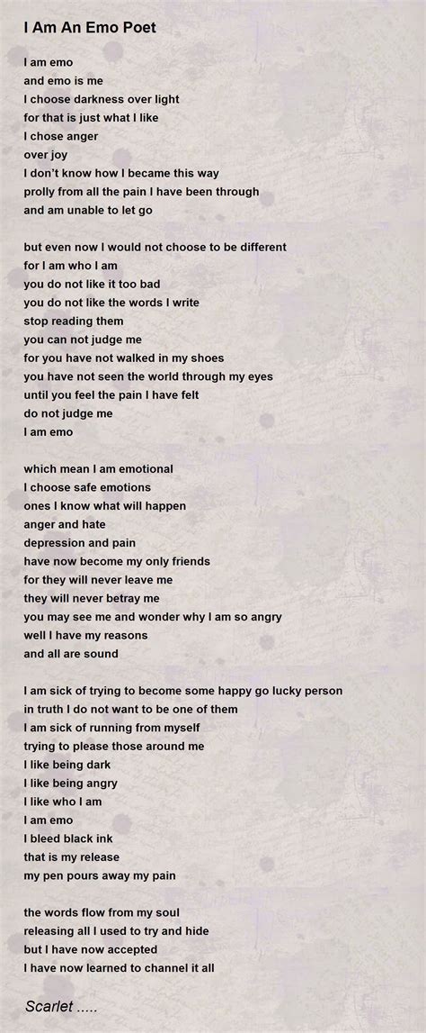 I Am An Emo Poet I Am An Emo Poet Poem By Scarlet