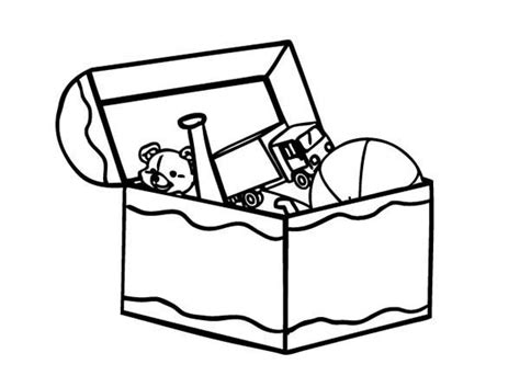 Kid Toy Box Coloring Page: Kid Toy Box Coloring Page – Coloring Sun