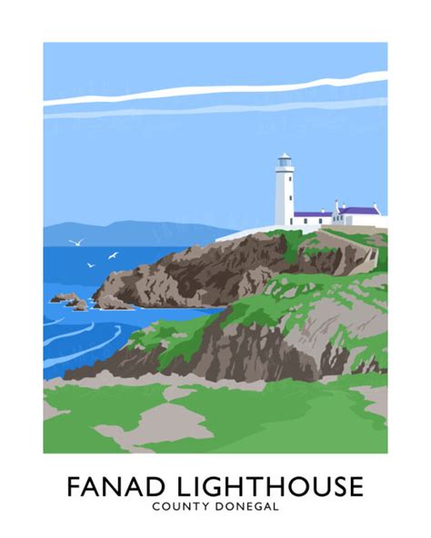 Fanad Lighthouse Travel Poster James Kelly Art