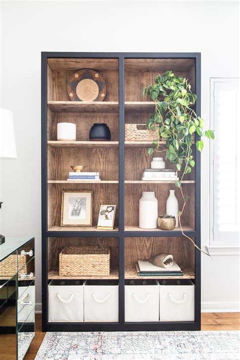 Bookcase Makeover Black And Wood Oak Bookcase Maison De Pax