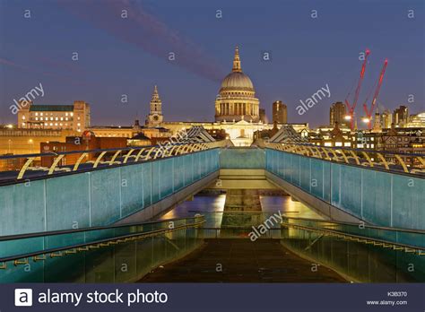 Millennium Bridge And St Pauls Cathedral London England United